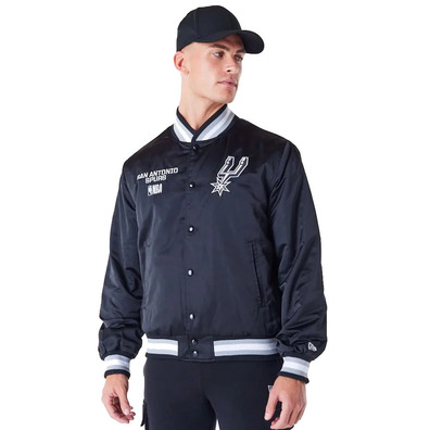 New Era NBA Milwaukee Bucks Satin Bomber Jacket "Black"