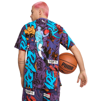 Puma Basketball Melo Phoenix AOP T-Shirt "Blue Crystal"