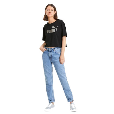 Puma Essentials Metallic Cropped Tee W