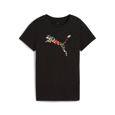 Puma GRAPHICS Floral Cat Logo Tee "Black"