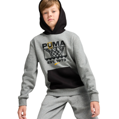 Puma Junior Basketball Winning Shot Hoodie Fleece "Medium Gray"