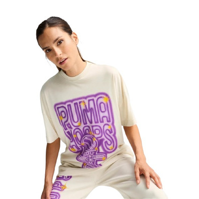 Puma Womans Basketball Art-Hitect Sparkle Trophy Tee 1 "Alpine Snow"