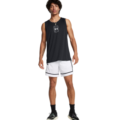 UA Men's Zone Pro 7" Mesh Shorts "White-Black"