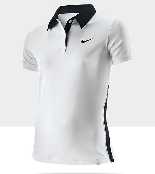 valores Analista respirar Nike Polo Mujer Tenis Backhand (blanco/negro)