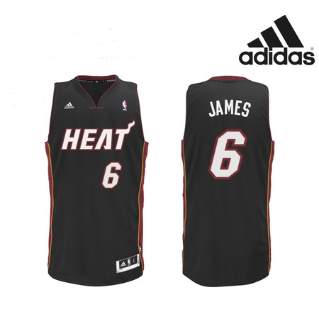 Camiseta NBA Bordada Lebron James Miami (negro)