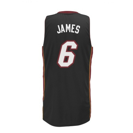 Camiseta NBA Bordada Lebron James Miami (negro)