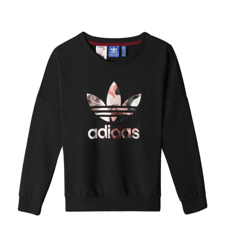 Adidas Originals Junior Sudadera Flower Trefoil Logo Crew (negro)