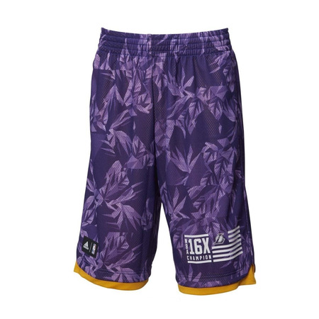 Adidas Short Fanwear Lakers (purpura/amarillo)