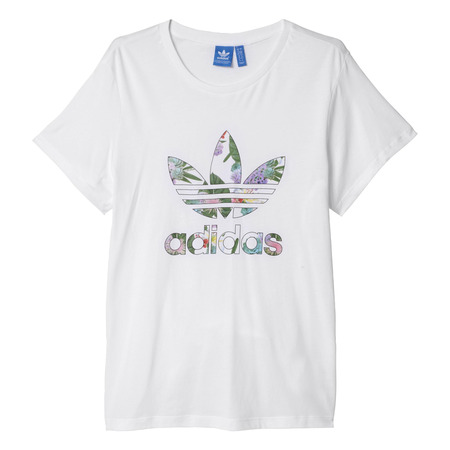 Adidas Originals Mujer Camiseta Boyfriend Trefoil Floral (blanco)