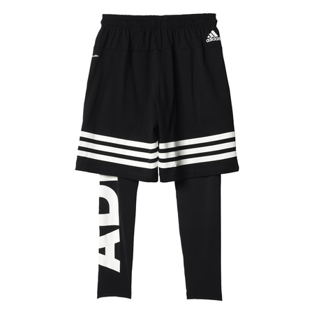 Adidas Short con Malla Essentials Linear 3S 2 en 1 (negro/blanco)