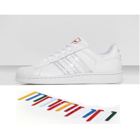 Adidas Superstar 2 IS K (36-40)(blanco/rojo/multicolor)