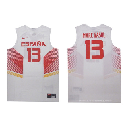 Camiseta Réplica Marc Gasol #13# España 2014 (102/blanco/rojo)