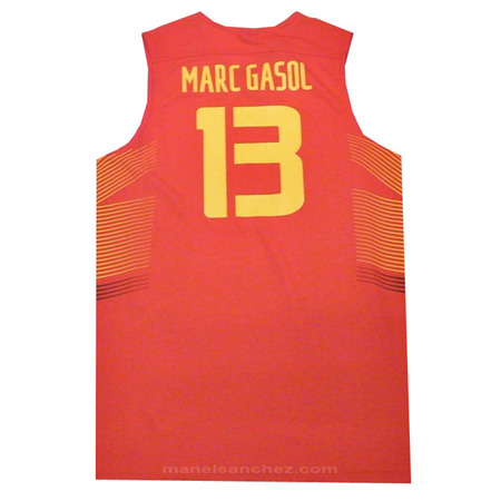 Camiseta Réplica Marc Gasol #13# España 2014 (602/rojo/amarillo)