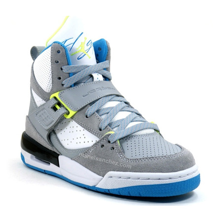 Jordan Flight 45 High (GS) (016/gris/blanco/azul/lima)