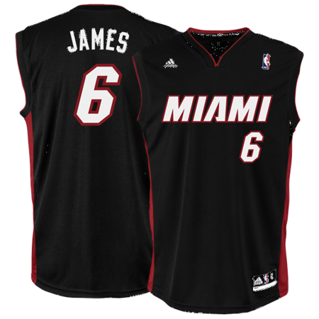 Adidas Camiseta Réplica Lebron James Miami (negro/burdeos)