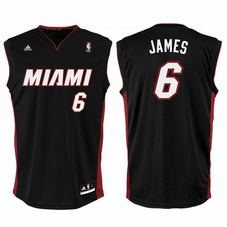 Adidas Camiseta Réplica Lebron James Miami (negro/burdeos)