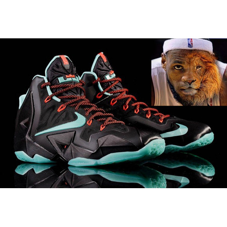 Lebron XI "Diffused Jade" (004/negro/verdecristal/rojo)