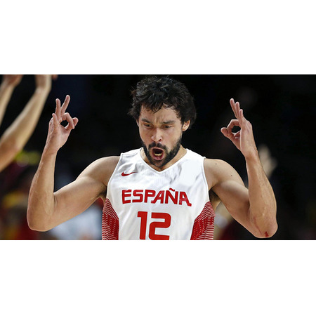 Camiseta Réplica Llull #12# España 2015 (100/blanco/rojo)