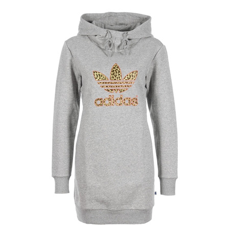 Adidas Original Hoodie Dress Logo Leopard (gris)