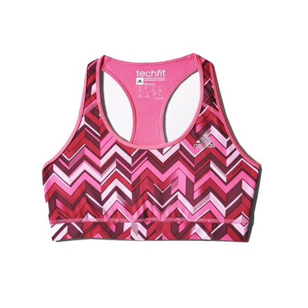 Adidas Sujetador Allover Print Techfit Chevron (rosa)