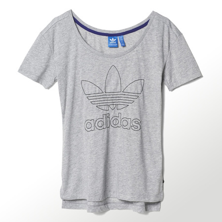 Adidas Originals Camiseta Mujer Trefoil Tokio  (gris/negro)