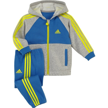 Adidas Chándal Inf J 3S FZ  Jogge Tracksuit (azul/gris/lima)