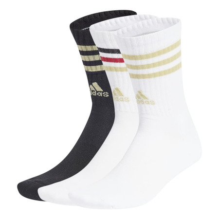 Adidas 3-Stripes Cushioned Crew Socks 3 Pairs "White-Black"