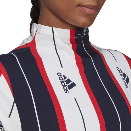 Adidas Essentials Pin Stripe Allover Print Long-Sleeve Top