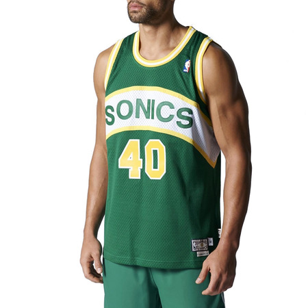 Adidas NBA Swingman Retired Seattle Sonics Kemp #40 (verde/amarillo)