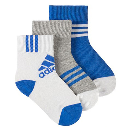 Adidas Niños Calcetines Tobilleros Training 3PP (blanco/azul/gris)