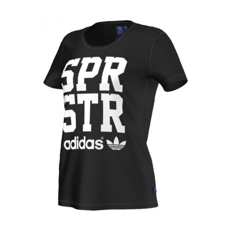 Adidas Originals Camiseta Mujer Big Letter Superstar  (negro/blanco)