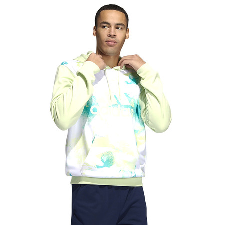 Adidas Sudadera Capucha Basket Allover Print "Lime"