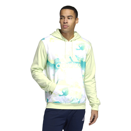 Adidas Sudadera Capucha Basket Allover Print "Lime"