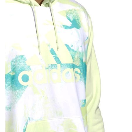 Adidas Sudadera Capucha Basket Allover Print "Lime"