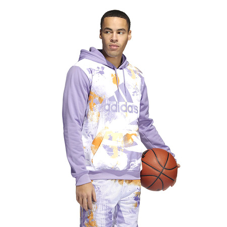 Adidas Sudadera Capucha Basket Allover Print "Magic Lilac"