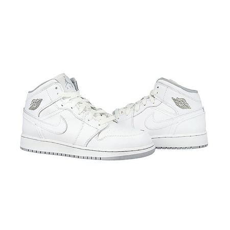 Air Jordan 1 Mid (GS) "White" (112/white/grey)