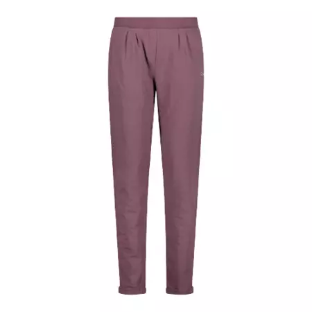 Campagnolo Wm's light stretch-fleece trousers with turn-up "Plum"