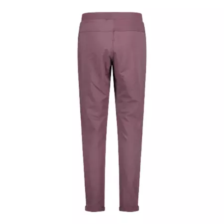 Campagnolo Wm's light stretch-fleece trousers with turn-up "Plum"