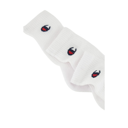 Champion 3 Pack Crew C Logo Socks "White"