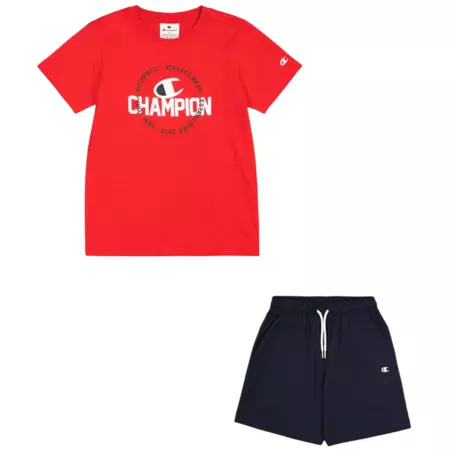 Champion Kids Sport Lifestyle Big Logo Set Short-Tee "Red"