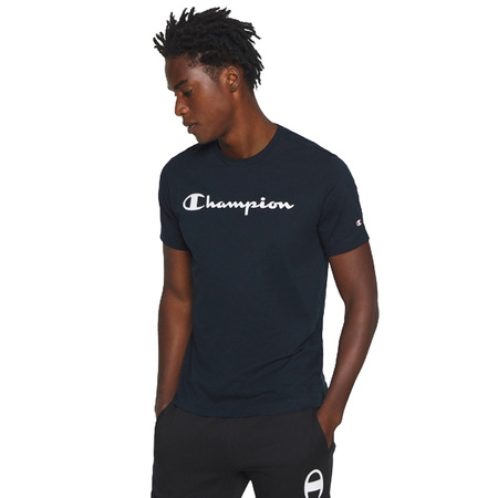 Champion Legacy Cotton Contrast Scrip Logo T-shirt "Navy"