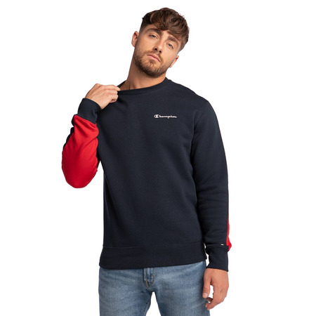 Champion Legacy Spliced Script Logo Print Sweatshirt "Navy"