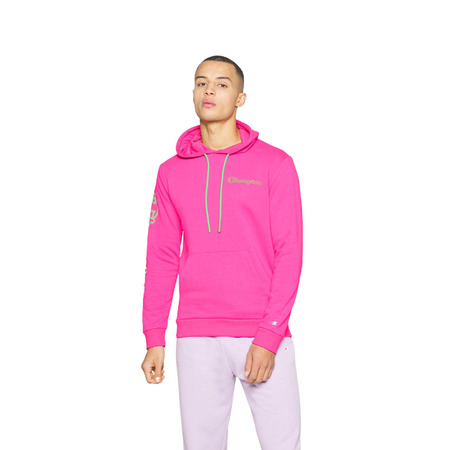 Champion Legacy Spray Neon Hooded Sweatshirt "Pink Fucsia Flour"