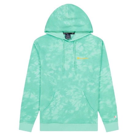 Champion Legacy Tie-Dye Small Script Logo Hoodie "Lime Green"