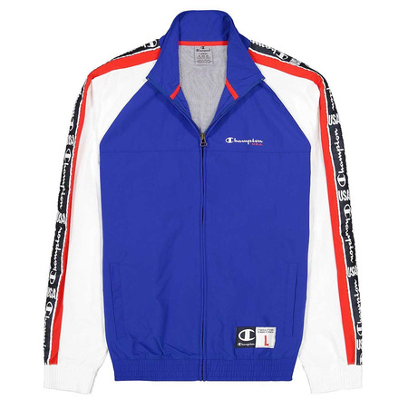 Champion USA Color Block Script Logo Tape Track Jacket "Blue"