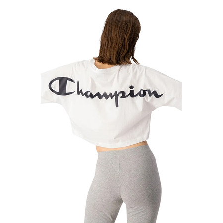 Champion Wm´s Cropped Back Script Logo T-Shirt "White"