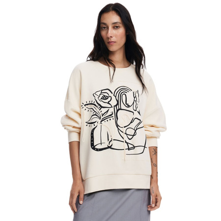 Desigual Oversized floral sweatshirt "Beige"