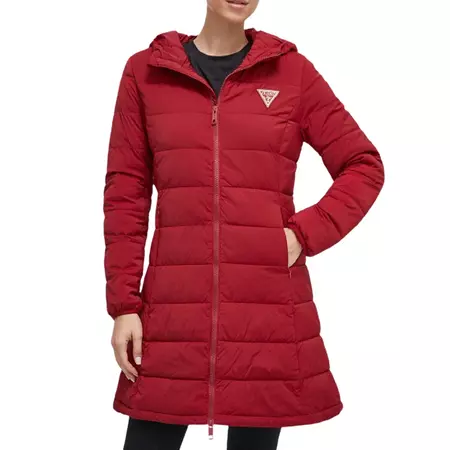 Guess Aleta Long Puffer Jacket "Bordeaux"