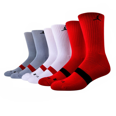 Jordan Dri-FIT Crew Sock (687/gym red/wolf grey/white)