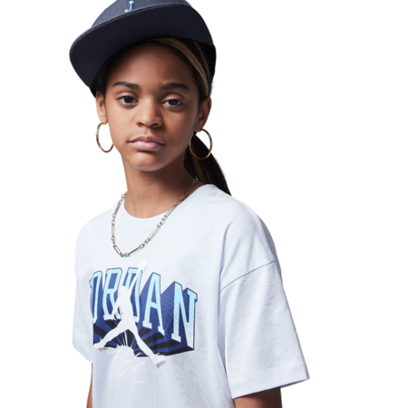 Jordan Girls JDB Push Through Graphic T-Shirt "Football Gray"